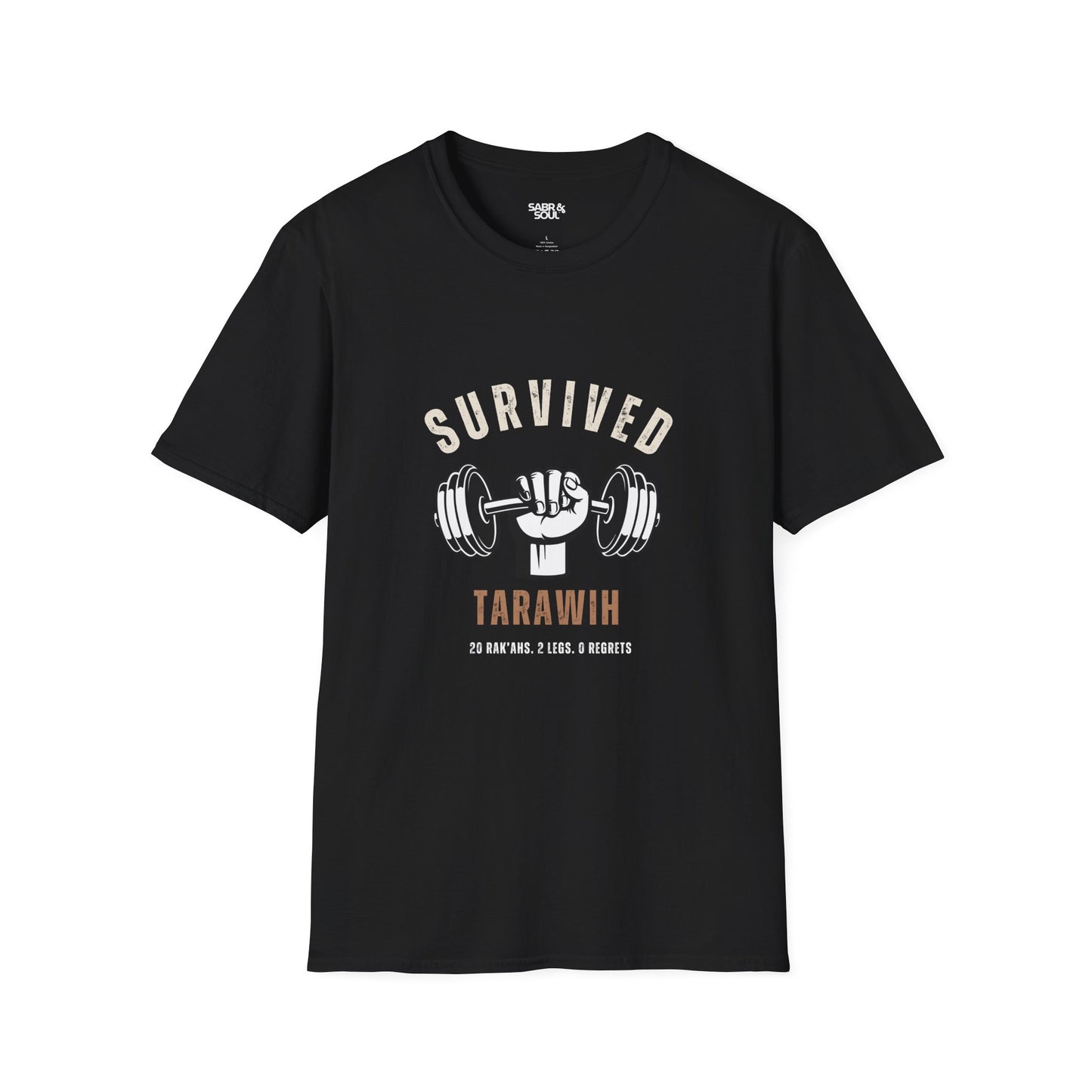 Unisex T-Shirt – Survived Tarawih. 20 Rak'ahs. 2 Legs. 0 Regrets.
