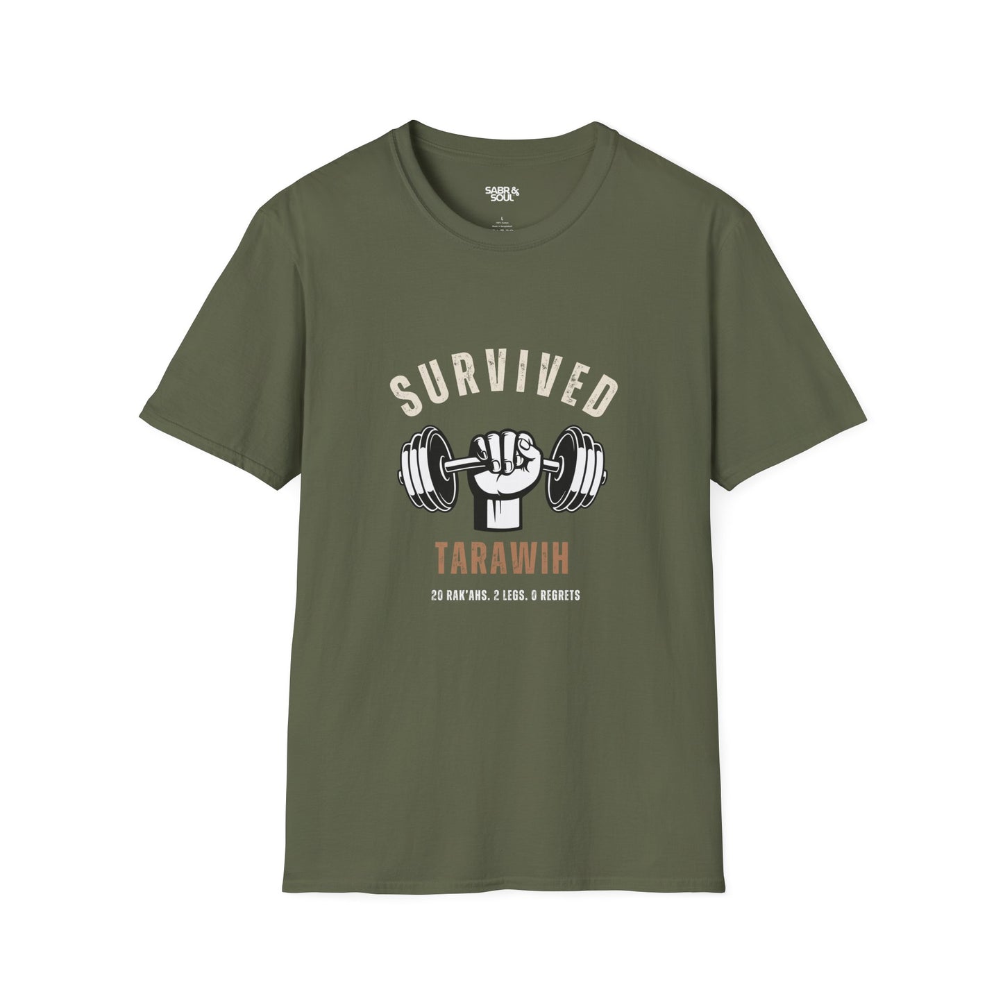 Unisex T-Shirt – Survived Tarawih. 20 Rak'ahs. 2 Legs. 0 Regrets.