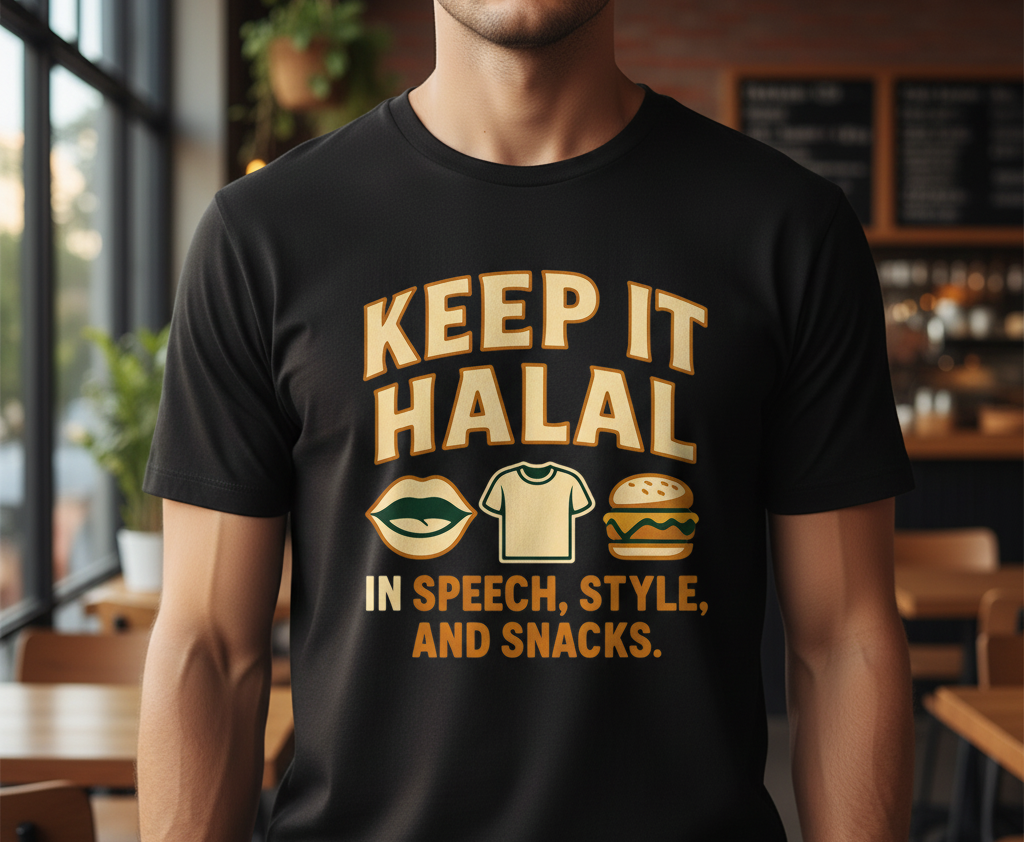 Unisex T-Shirt – Keep It Halal. In Speech, Style, and Snacks.