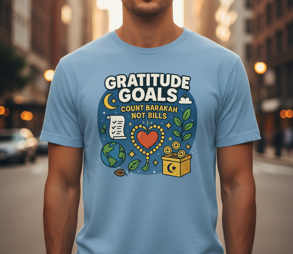 Unisex T-Shirt – Gratitude Goals. Count Blessings, Not Bills.