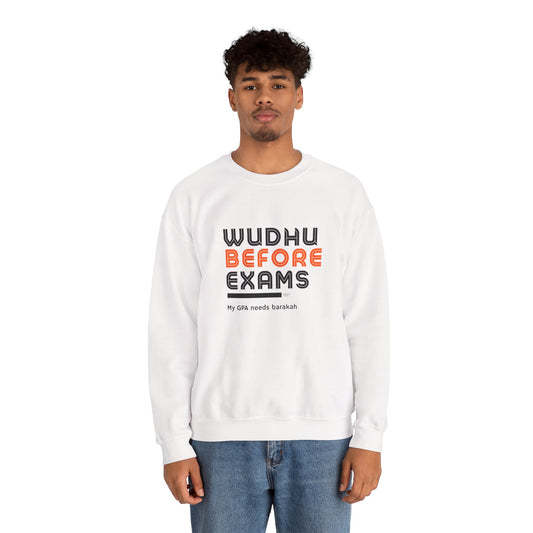 Crewneck Sweatshirt – Wudhu Before Exams (My GPA Needs Barakah)
