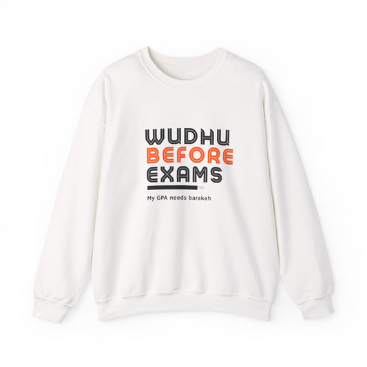 Crewneck Sweatshirt – Wudhu Before Exams (My GPA Needs Barakah)